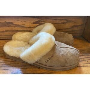 L.L. Bean Tan and Cream Women's Slippers